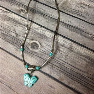 Silver Butterfly necklace & earrings